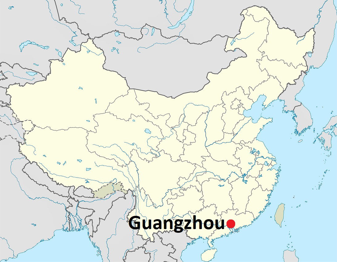 Location MAP Guangzhou City in Guangdong Province, China. Based…