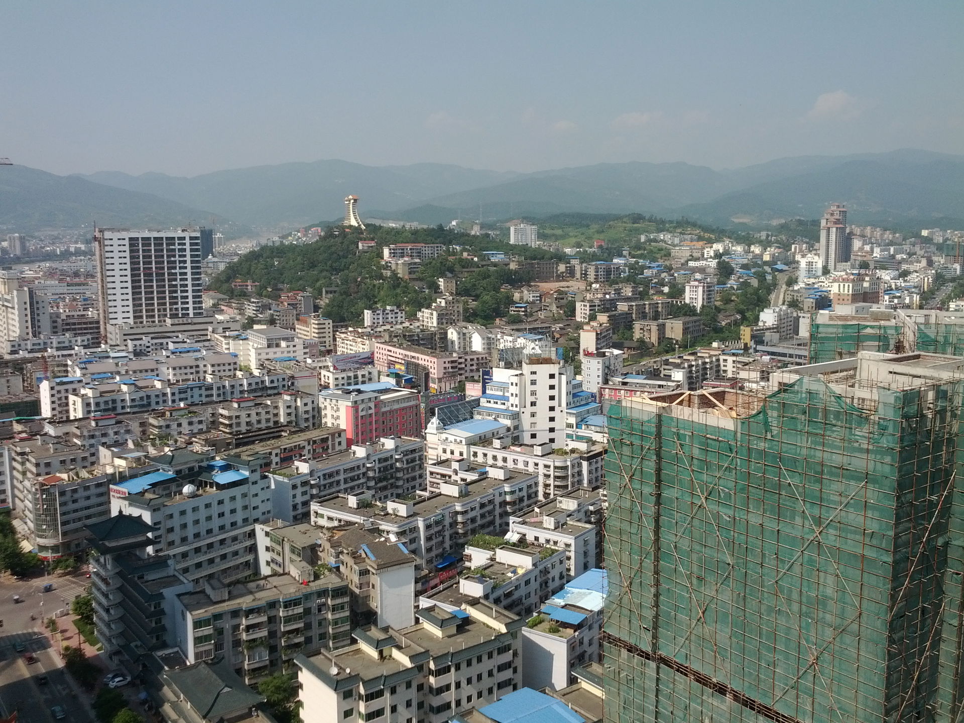 Looking over Guangyuan, Sichuan province, China towards Phoenix…