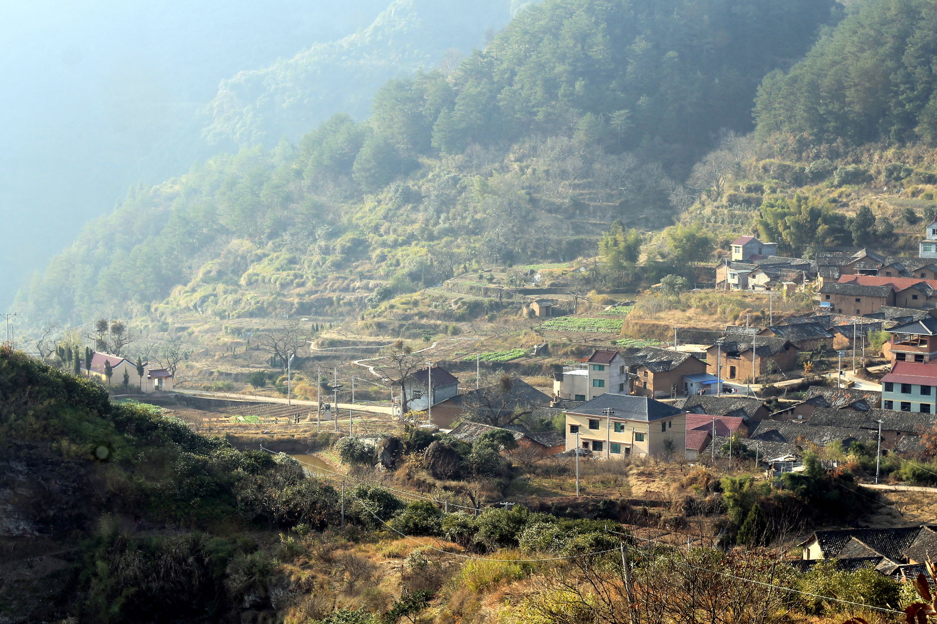 traditional countryside village in Lishui, China