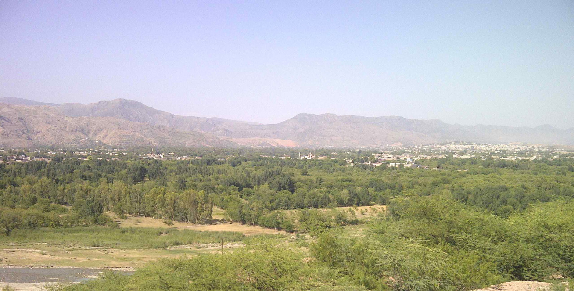 Kohat as seen from Tanda mountains