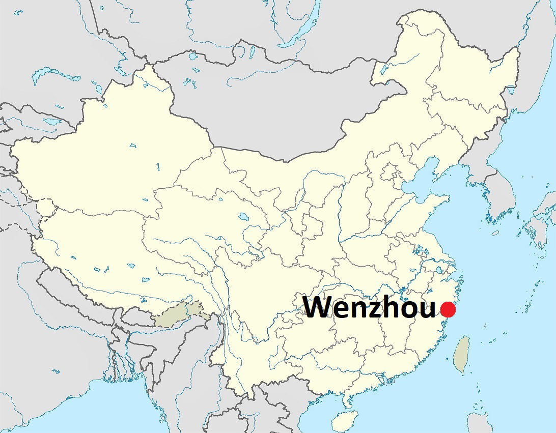 Location MAP Wenzhou in Zhejiang province in China. Based on a …