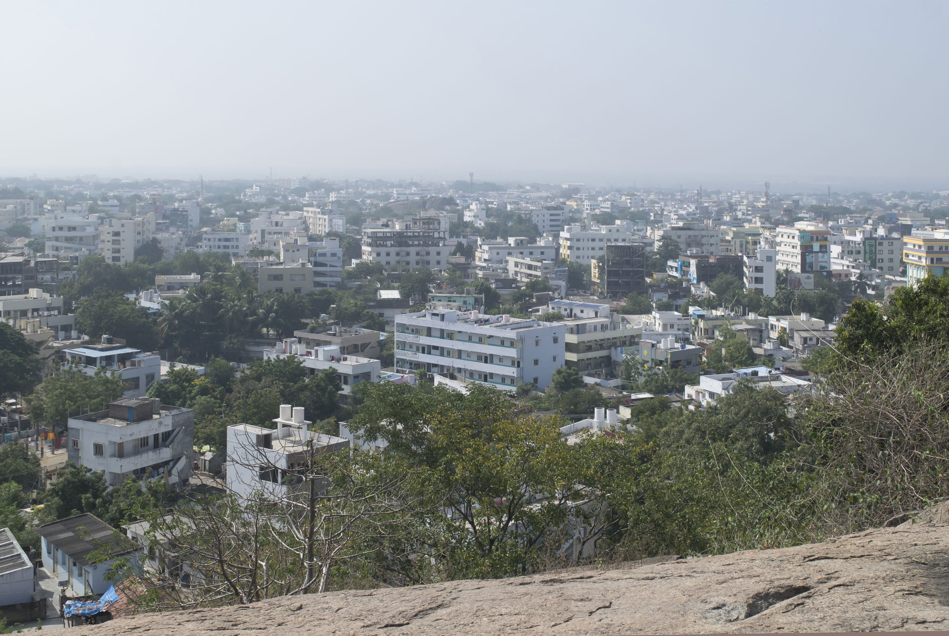 Khammam Town as seen from Narasimha Swamy hill in Khammam