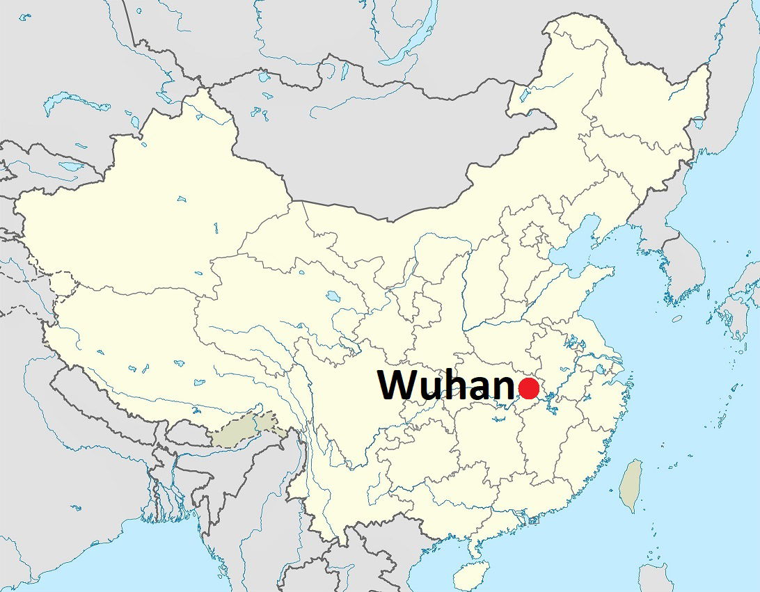 Location MAP Wuhan in Hubei province in China. Based on a map o…