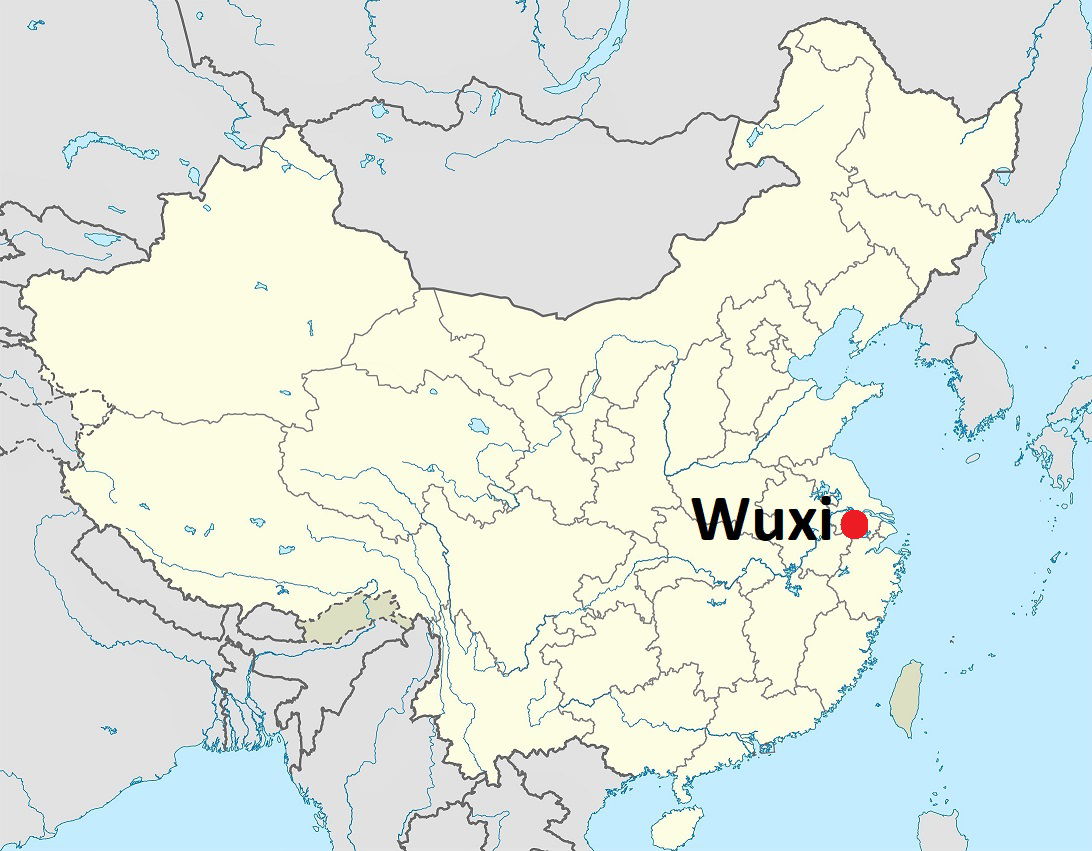 Location MAP Wuxi city in Jiangsu Province in China. Based on a…