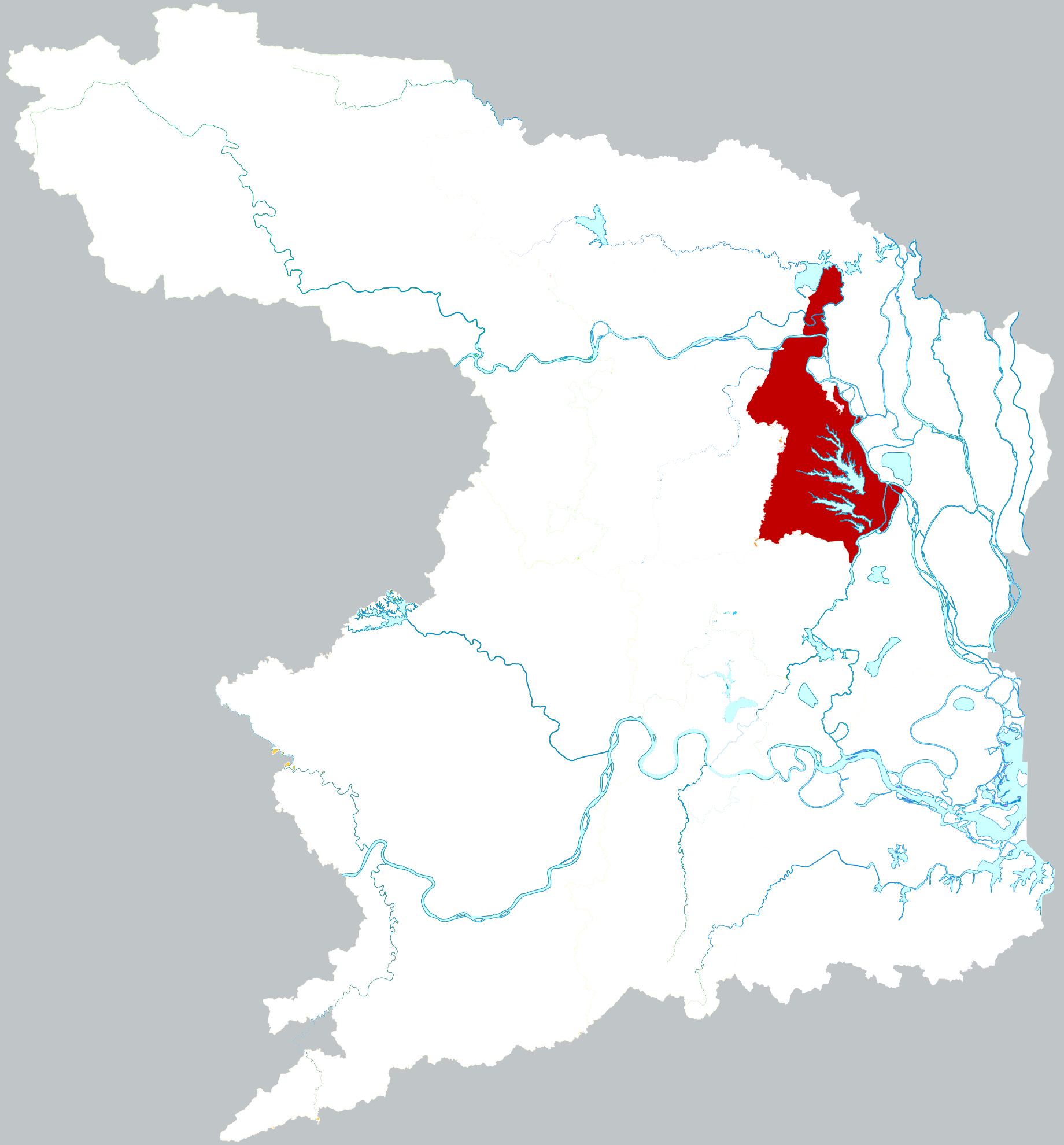 Location of Jinshi (津市) county-level city in Changde city, Huna…