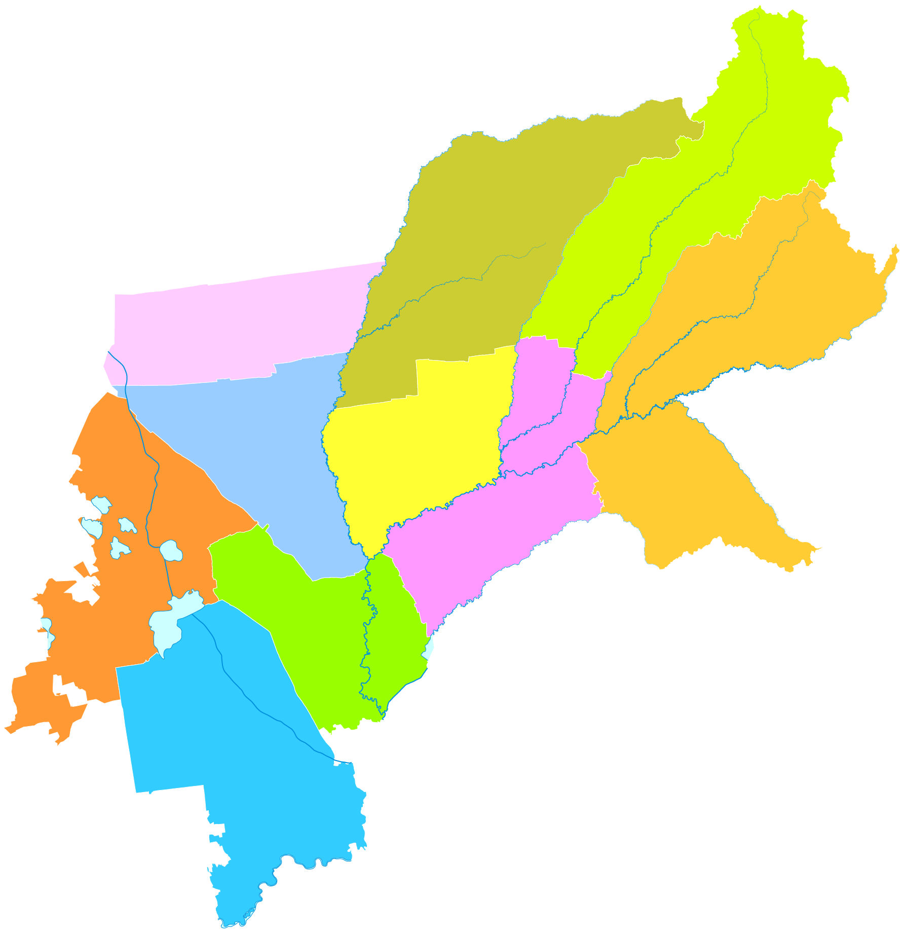 administrative divisions of Suihua City, Heilongjiang, China