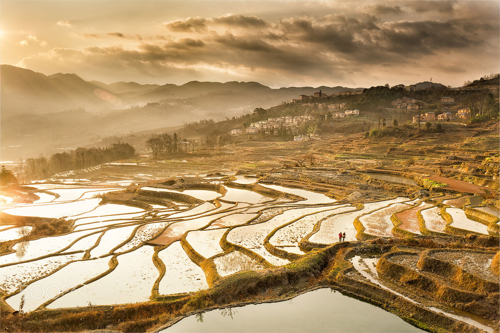 500px provided description: In the morning, Jingkou terrace bat…