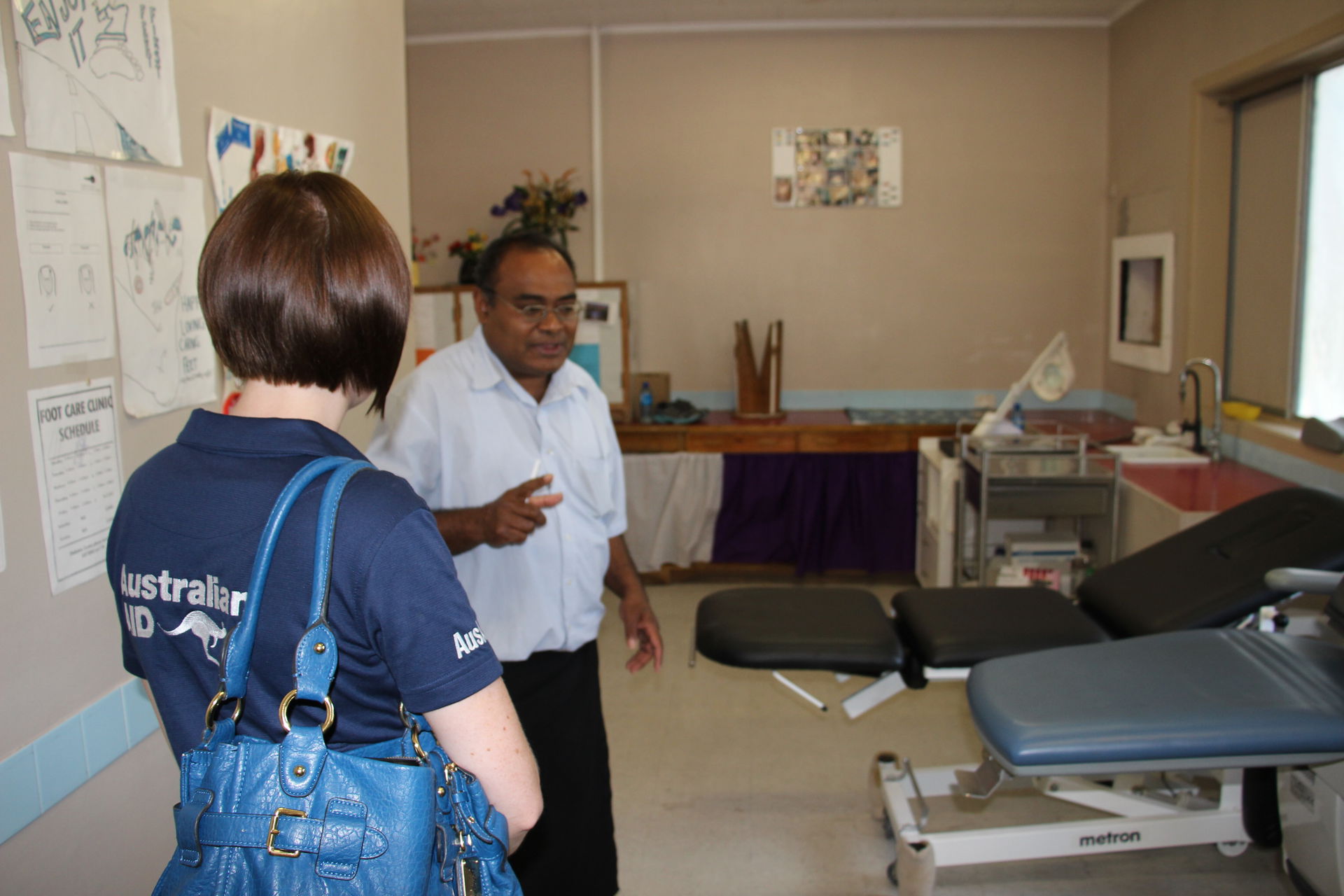 DFAT staff member Barbara Ratusznik in conversation with Dr Sam…