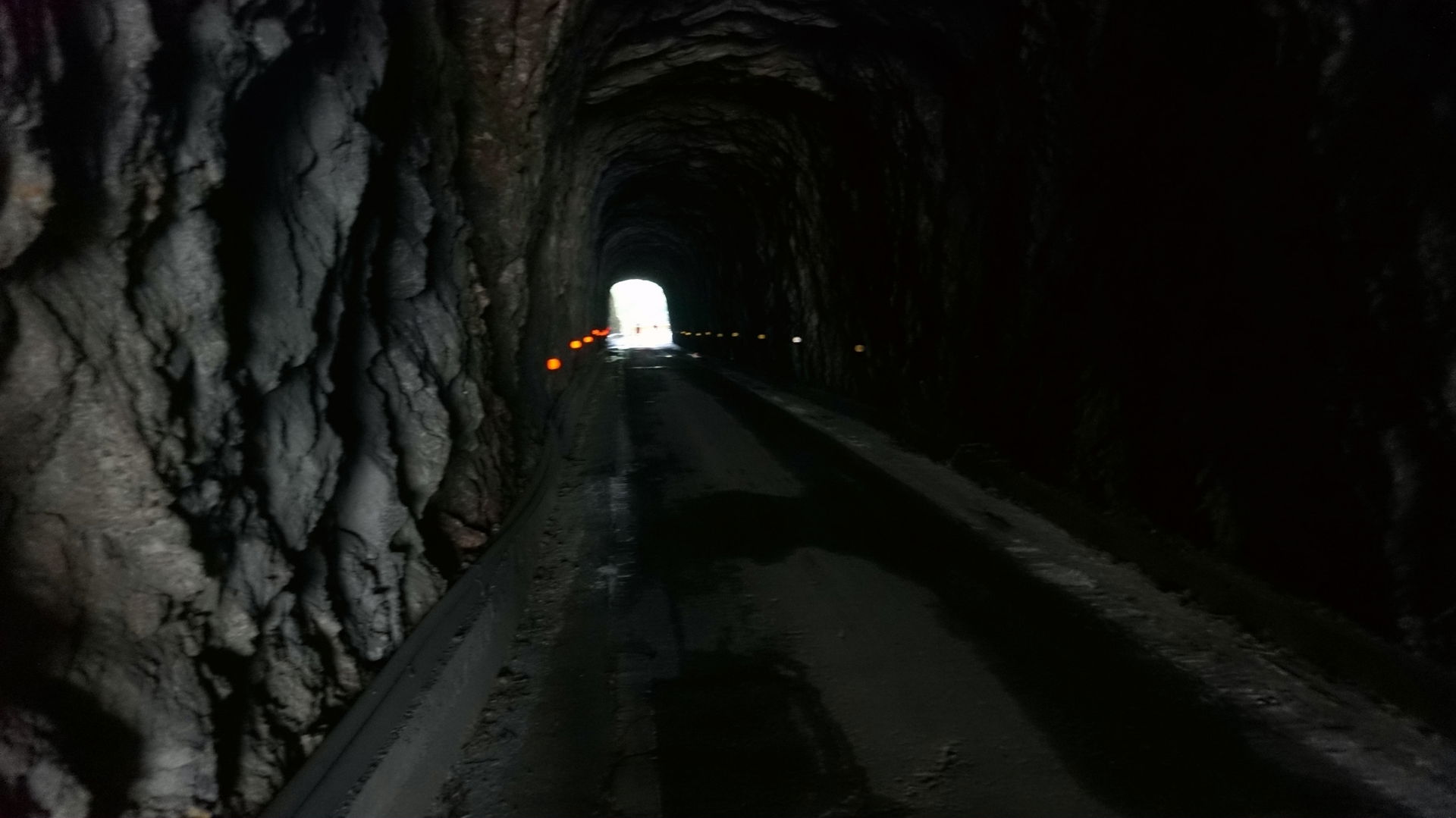 Interior view of Hengshan Tunnel in Xiulin Township, Hualien.
