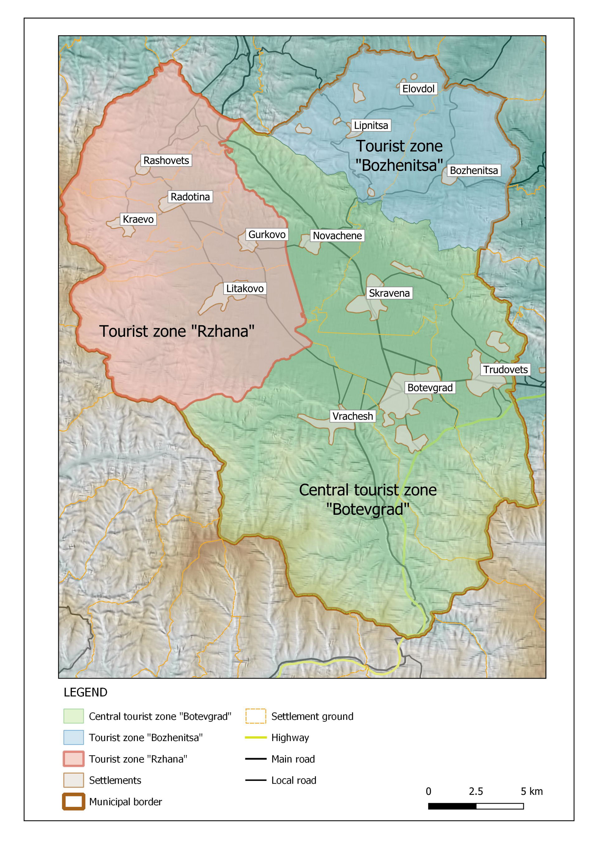 Cartographic scheme of the monograph "Model for sustainable dev…