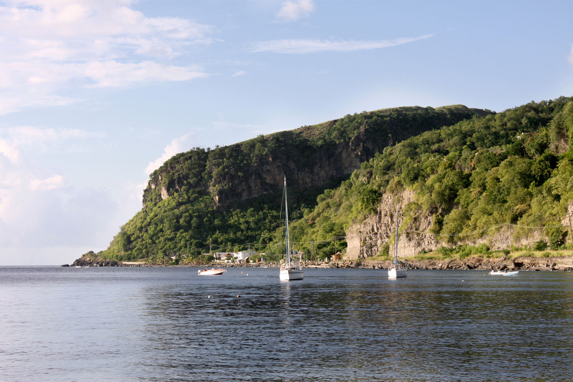 Coulibistrie, Dominica; seen north beyond fishing boats in Bata…