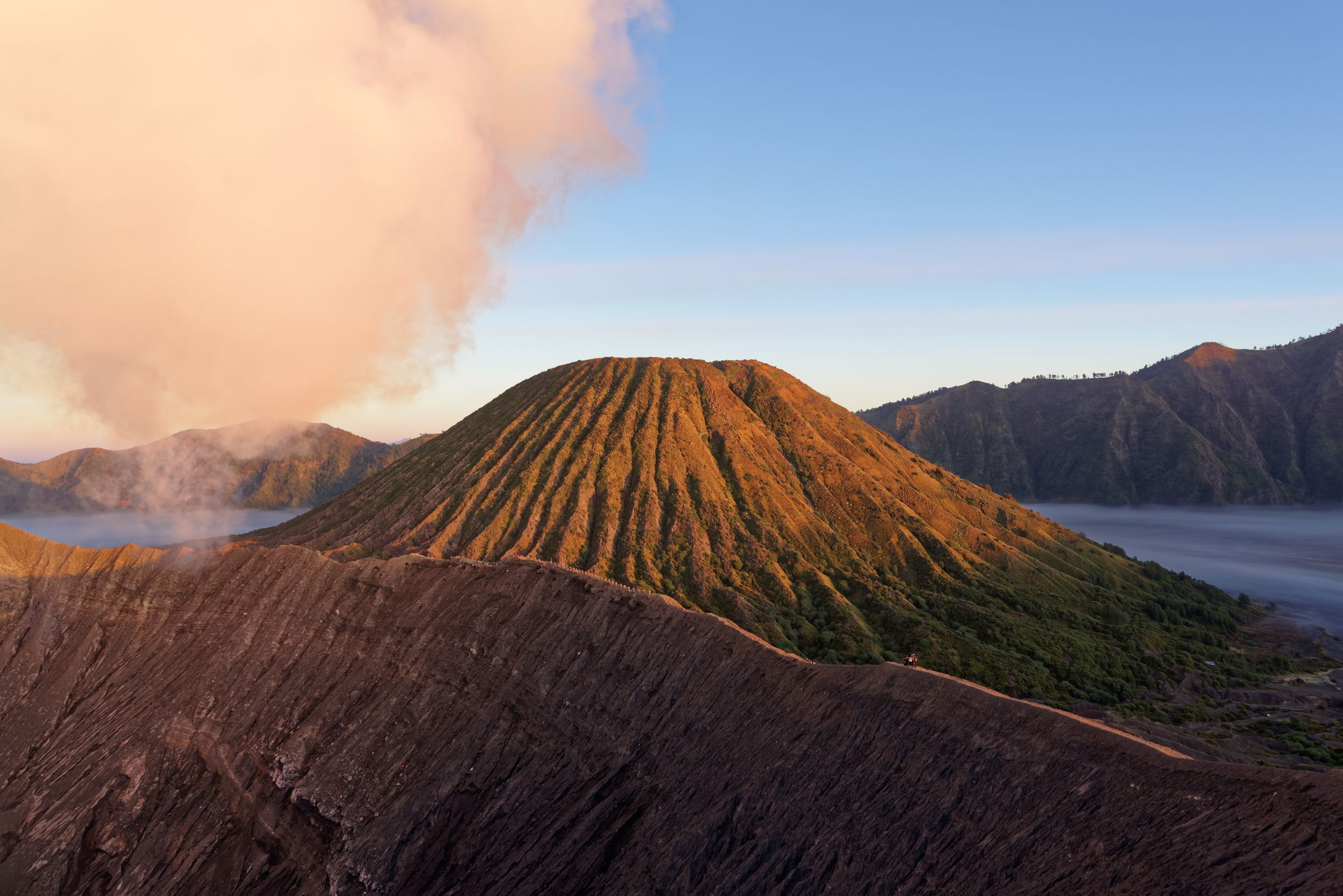 Mount Batok in the early morning light - view from the peak of …