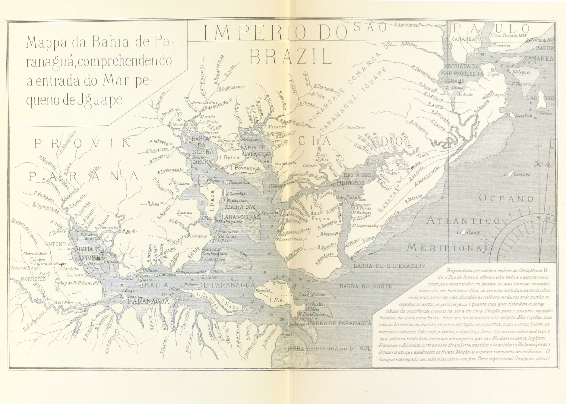 Map of Paranaguá bay, including the mouth of the Iguape sea