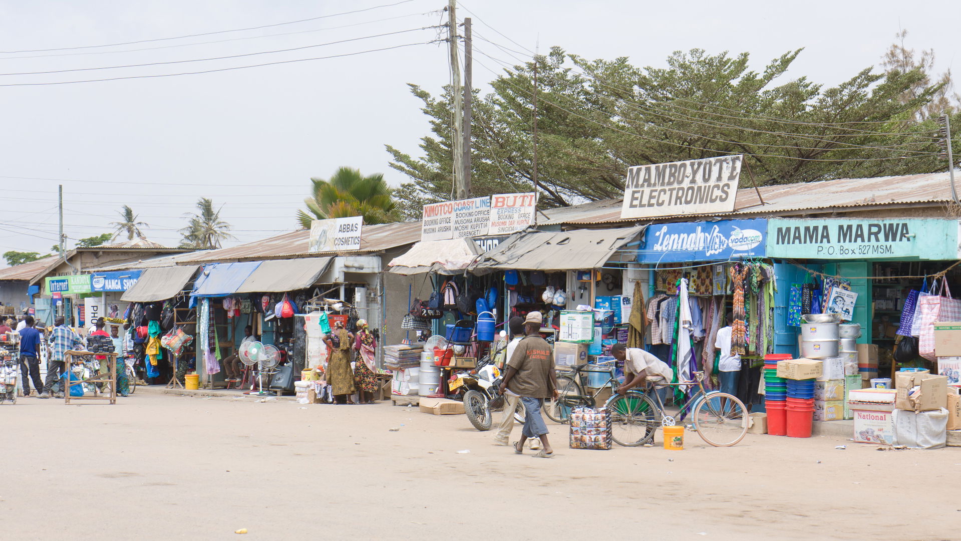 Shops around the bus station of Musoma, Tanzania