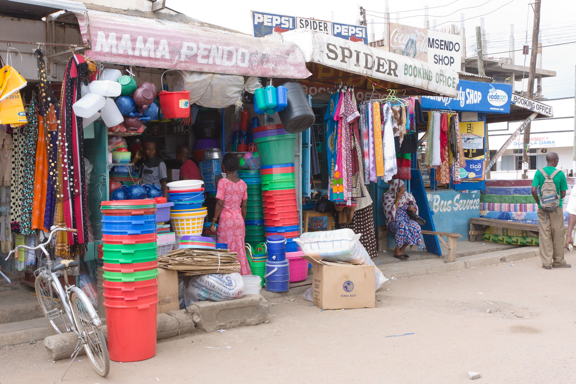 Shops around the bus station of Musoma, Tanzania