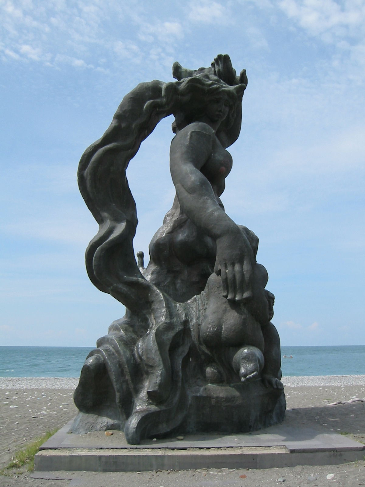 Pitsunda cape, Abkhazia. A monumental composition of Medea.