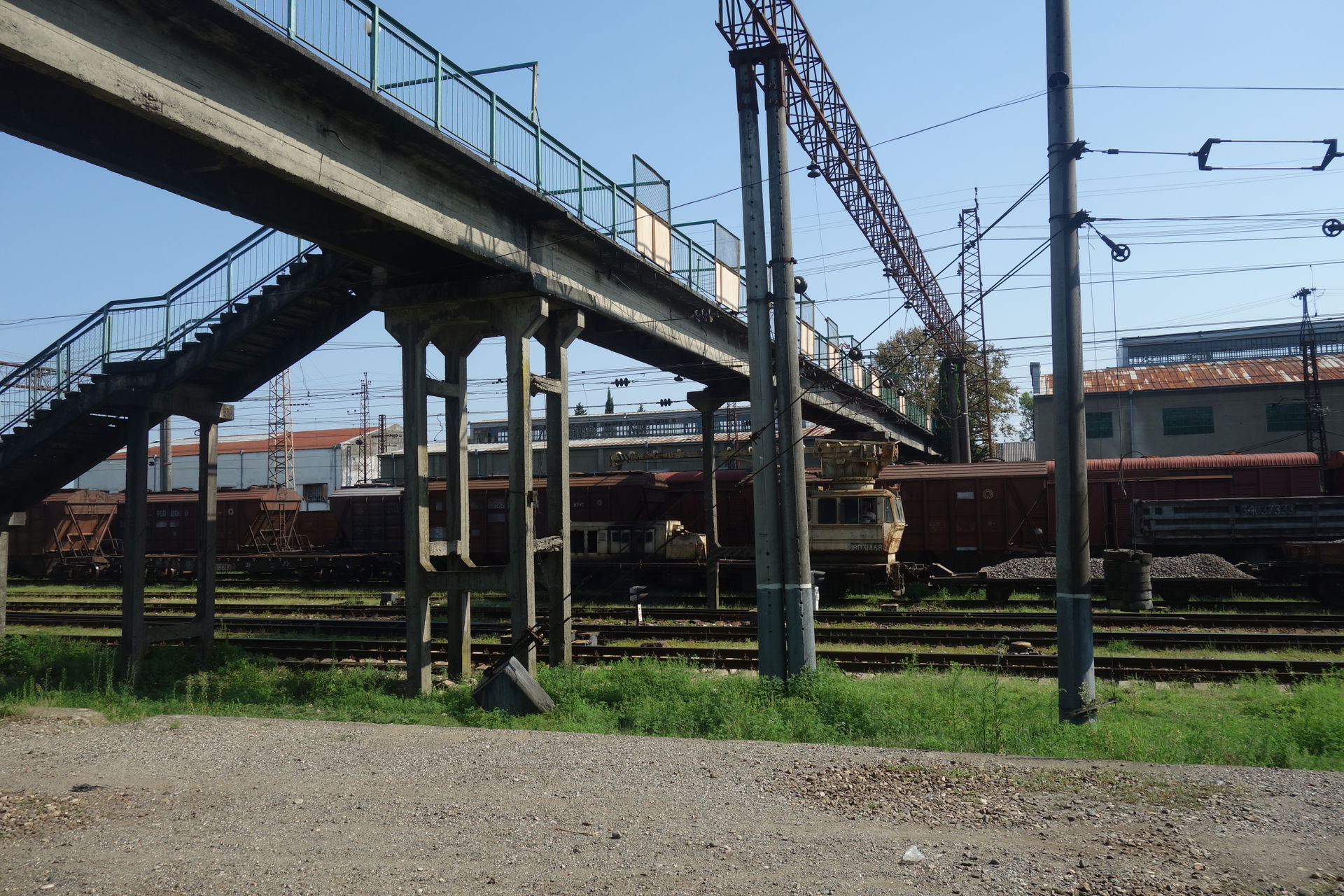 Footway Bridge over the railway yard in Samtredia
