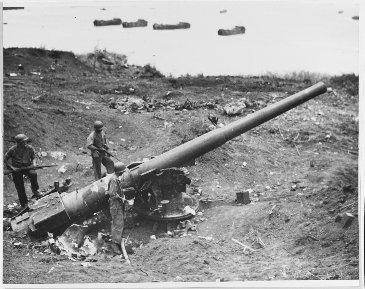 Title: Guam Invasion, 1944
Caption: Guam Invasion, 1944. A larg…