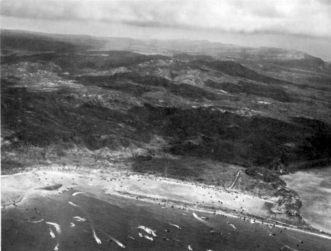 Asan's Green and Blue Beaches stretch from Asan town (left cent…