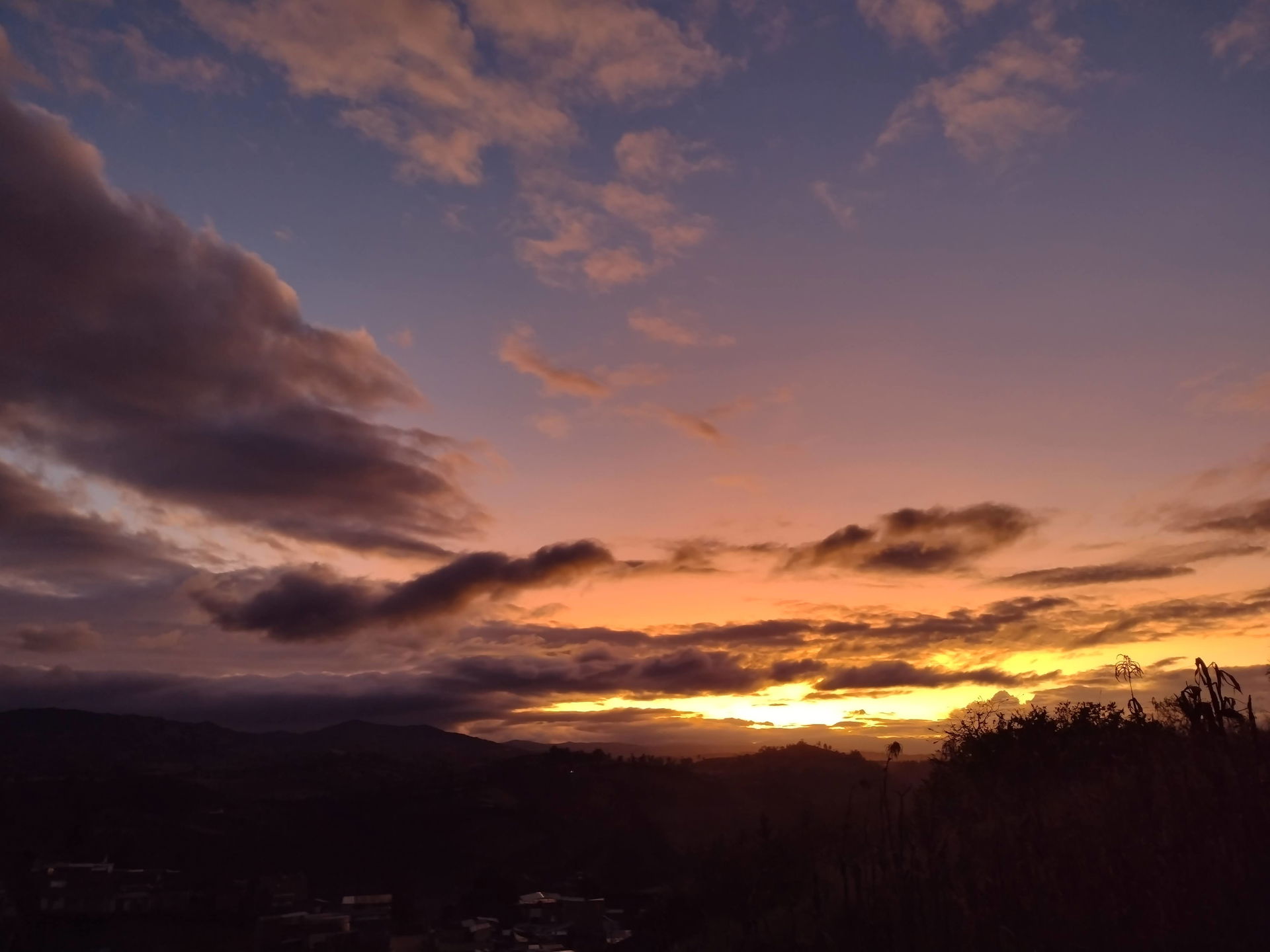 Beautiful sunset in Ipiales, Colombia.
