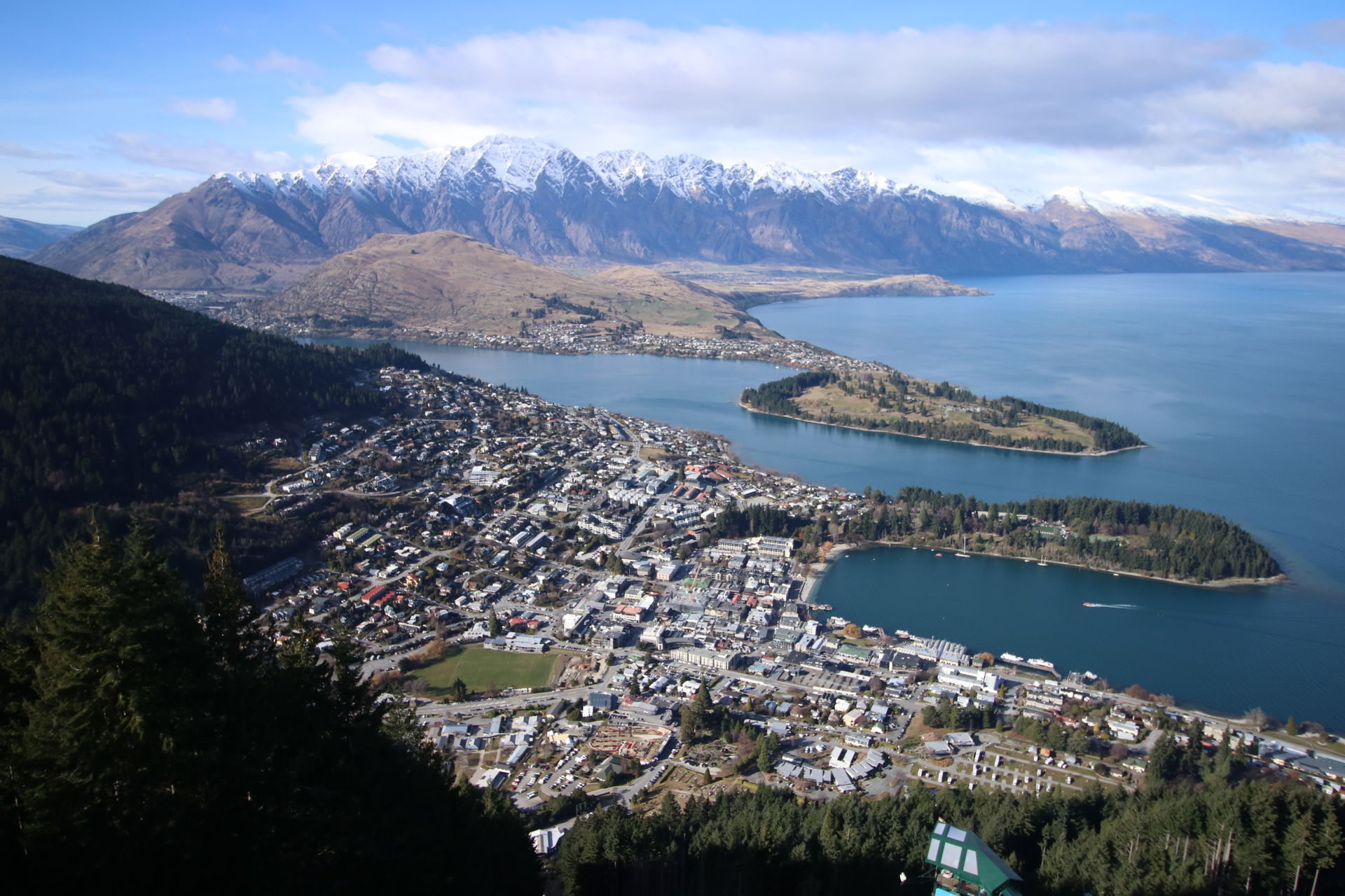 Queenstown in New Zealand as seen from the top of the Skyline g…
