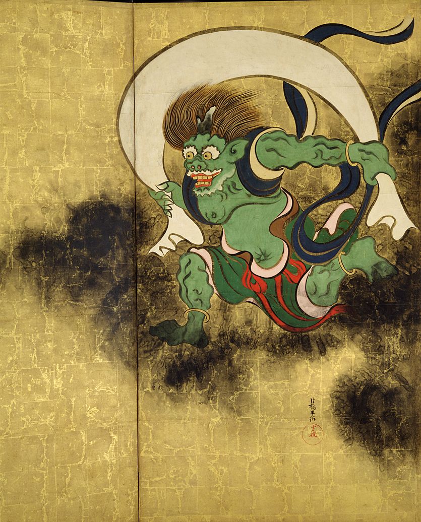Japanese wind god en:Fujin. This is a Shinto deity (kami). Artw…