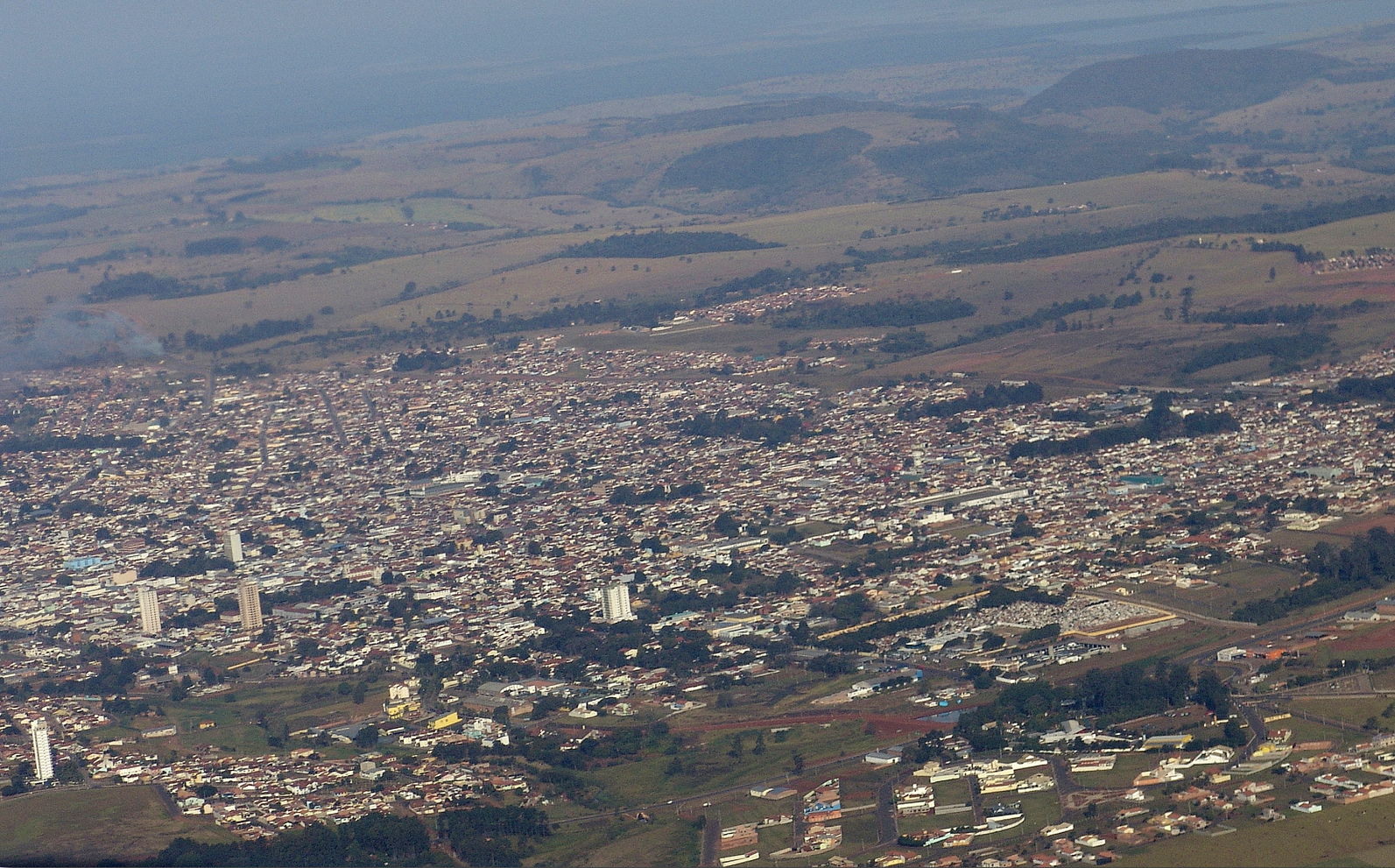 Aerial view of Avaré, São Paulo, Brasil - In the upper right co…