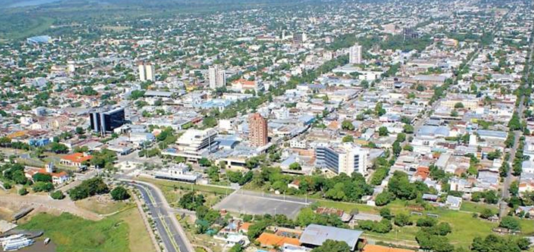 Aerial view of the city of Formosa, Argentina.