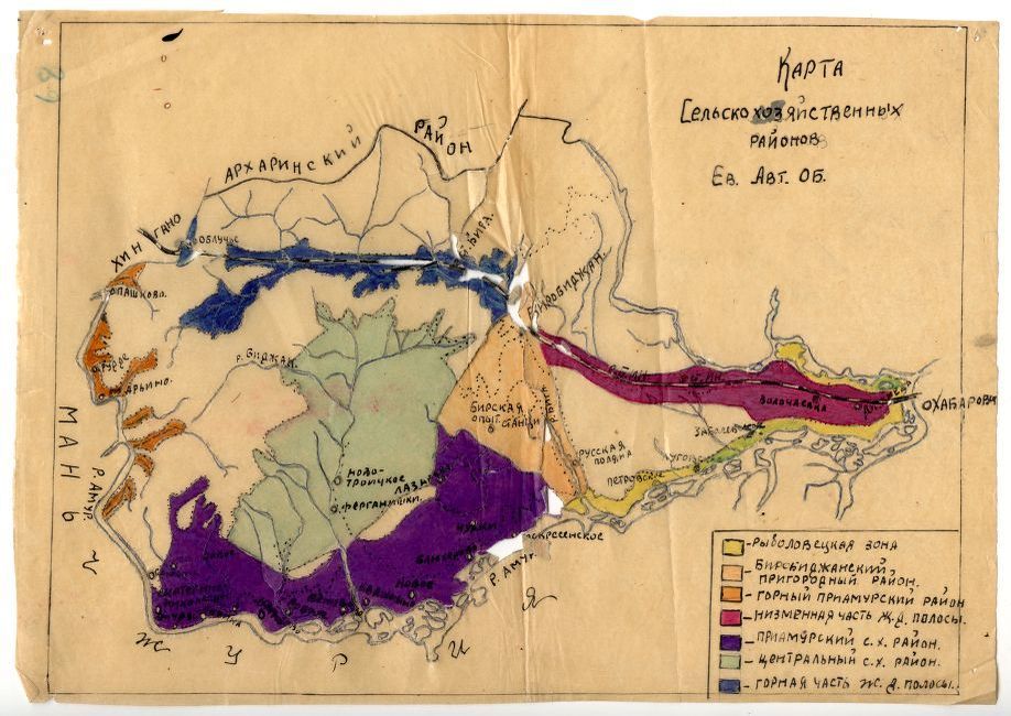 Map of Birobidzhan’s agricultural areas