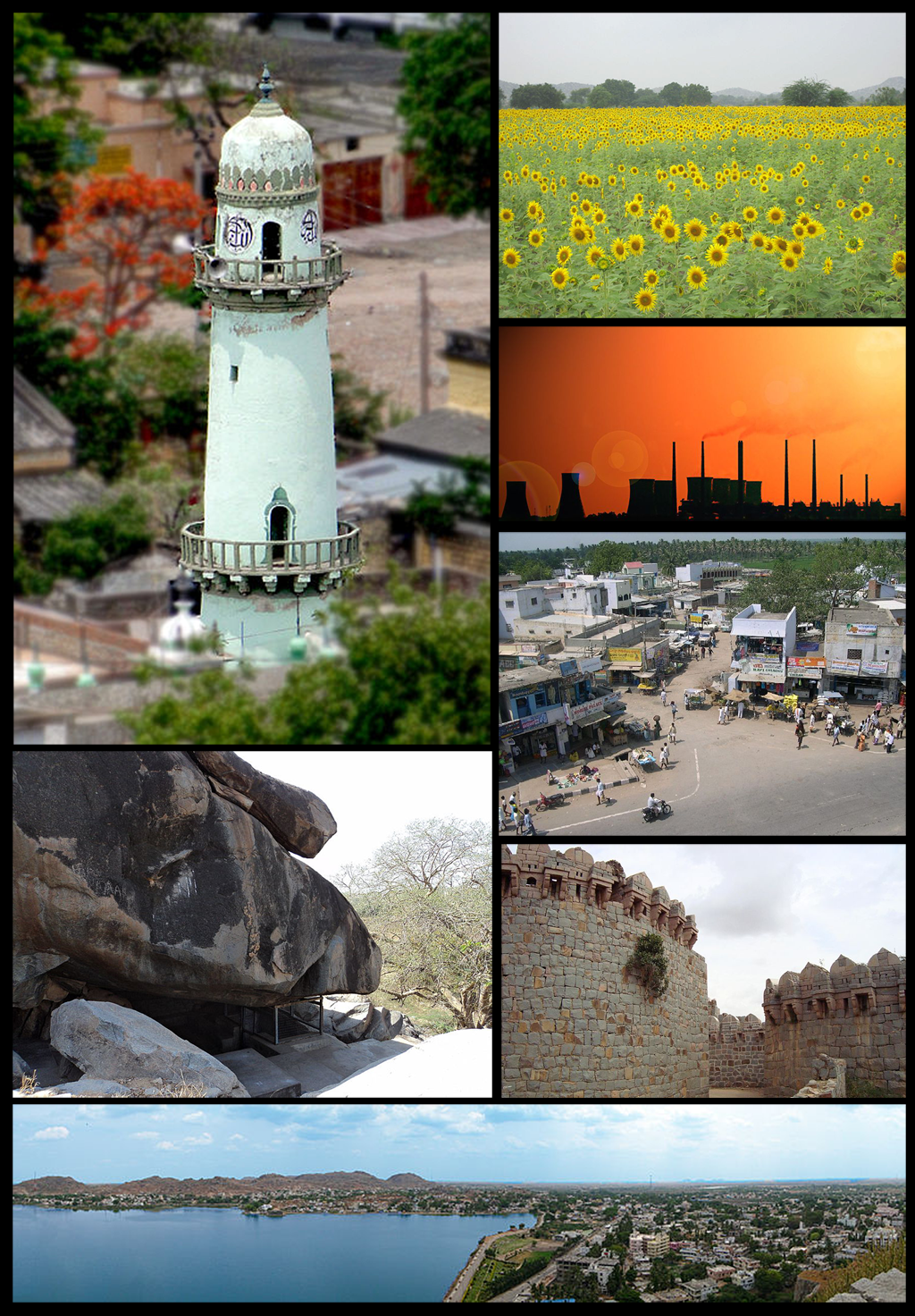 Montage of Raichur District with Images from Wikimedia Commons