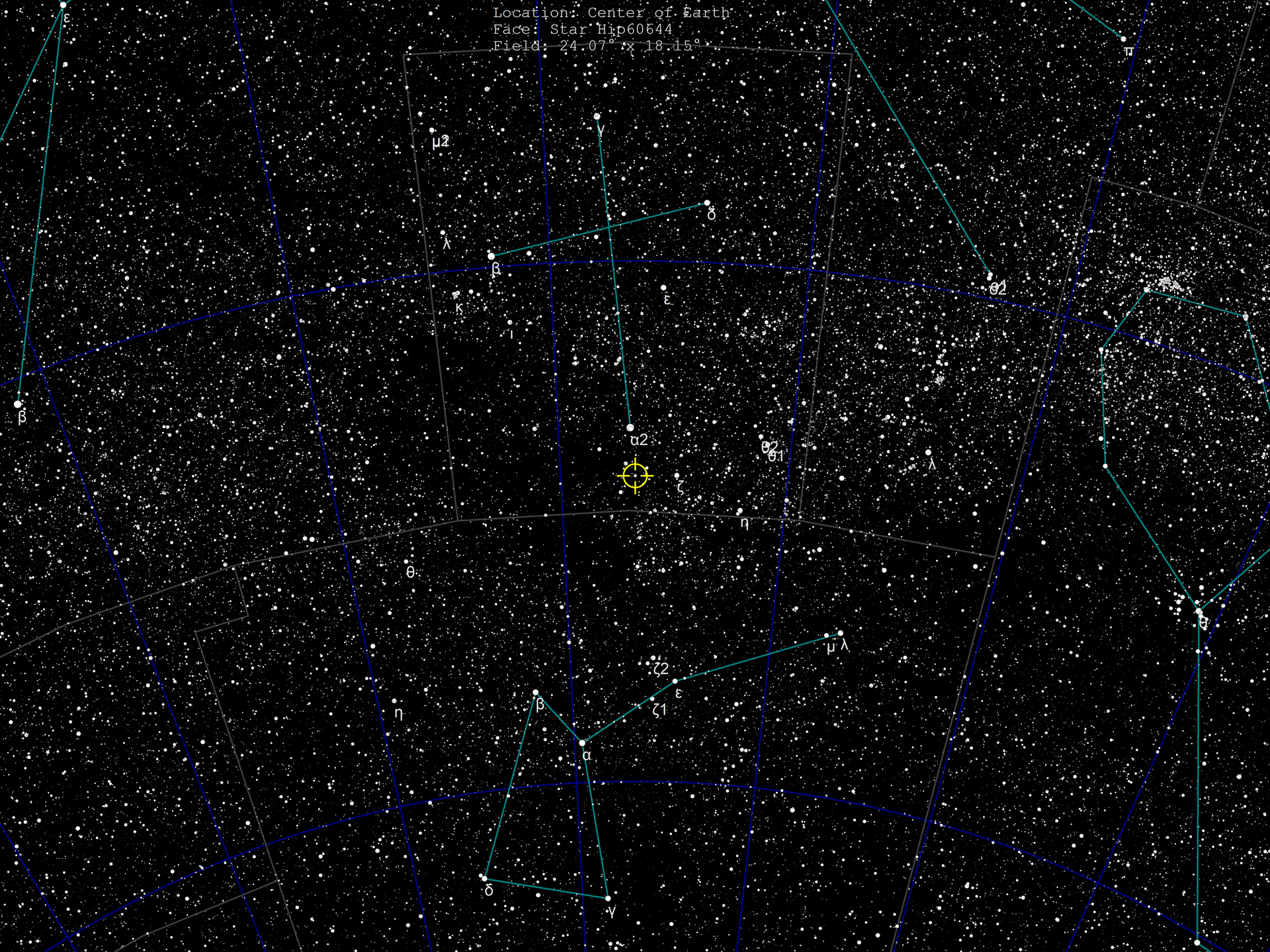Star map position of en:HD 108147 in Crux