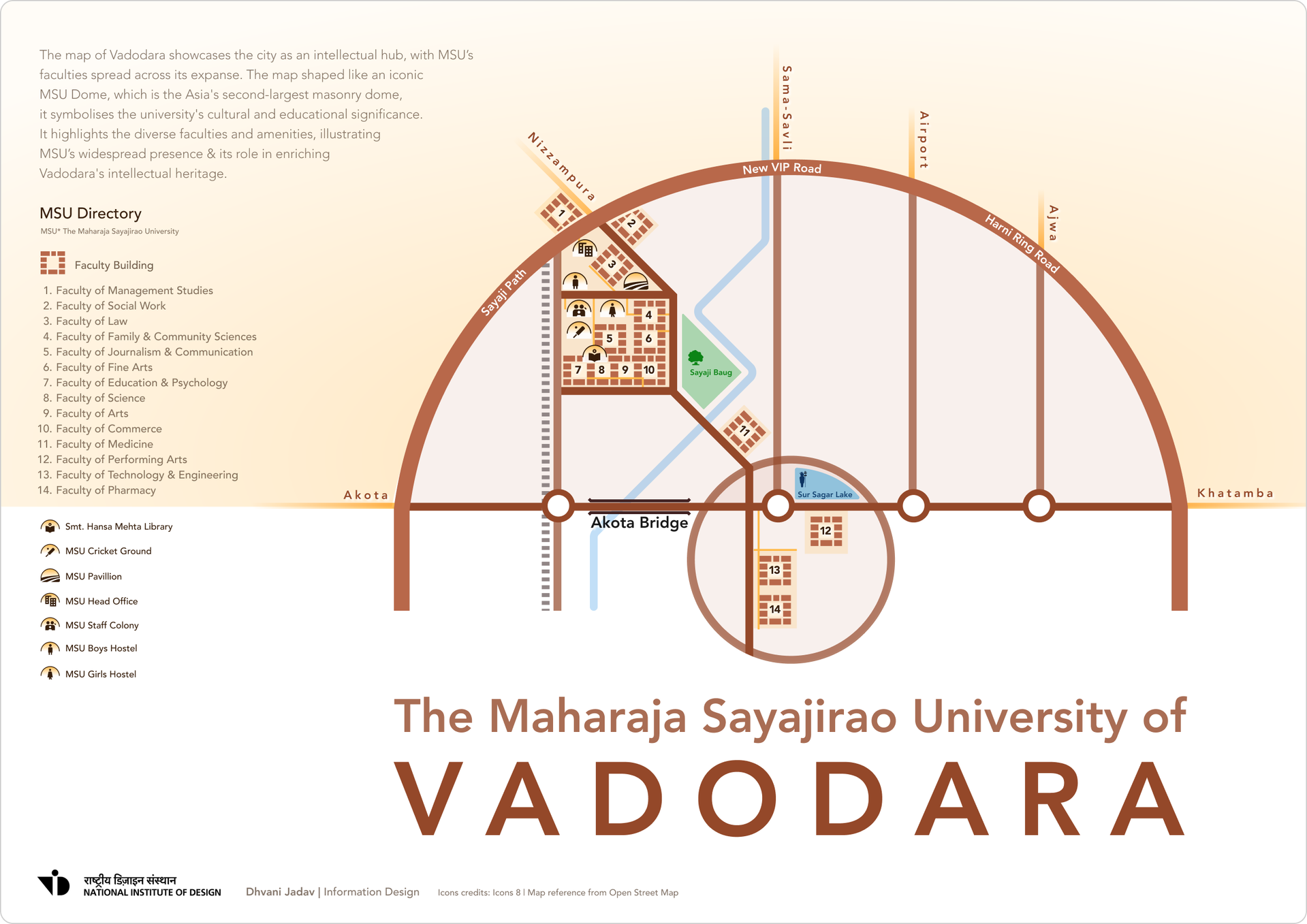 The schematic map of MSU Vadodara showcases thes hub as an inte…