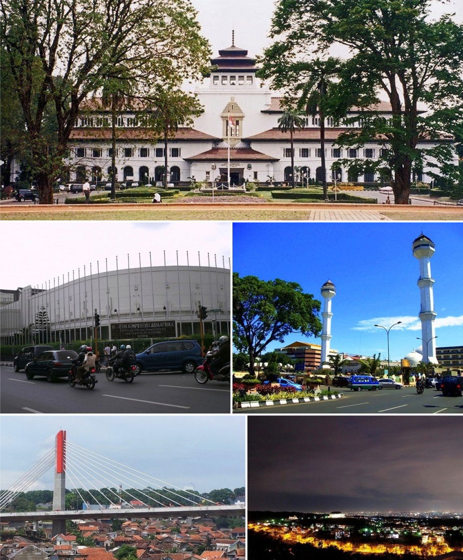 Montage of some landmark places in Bandung