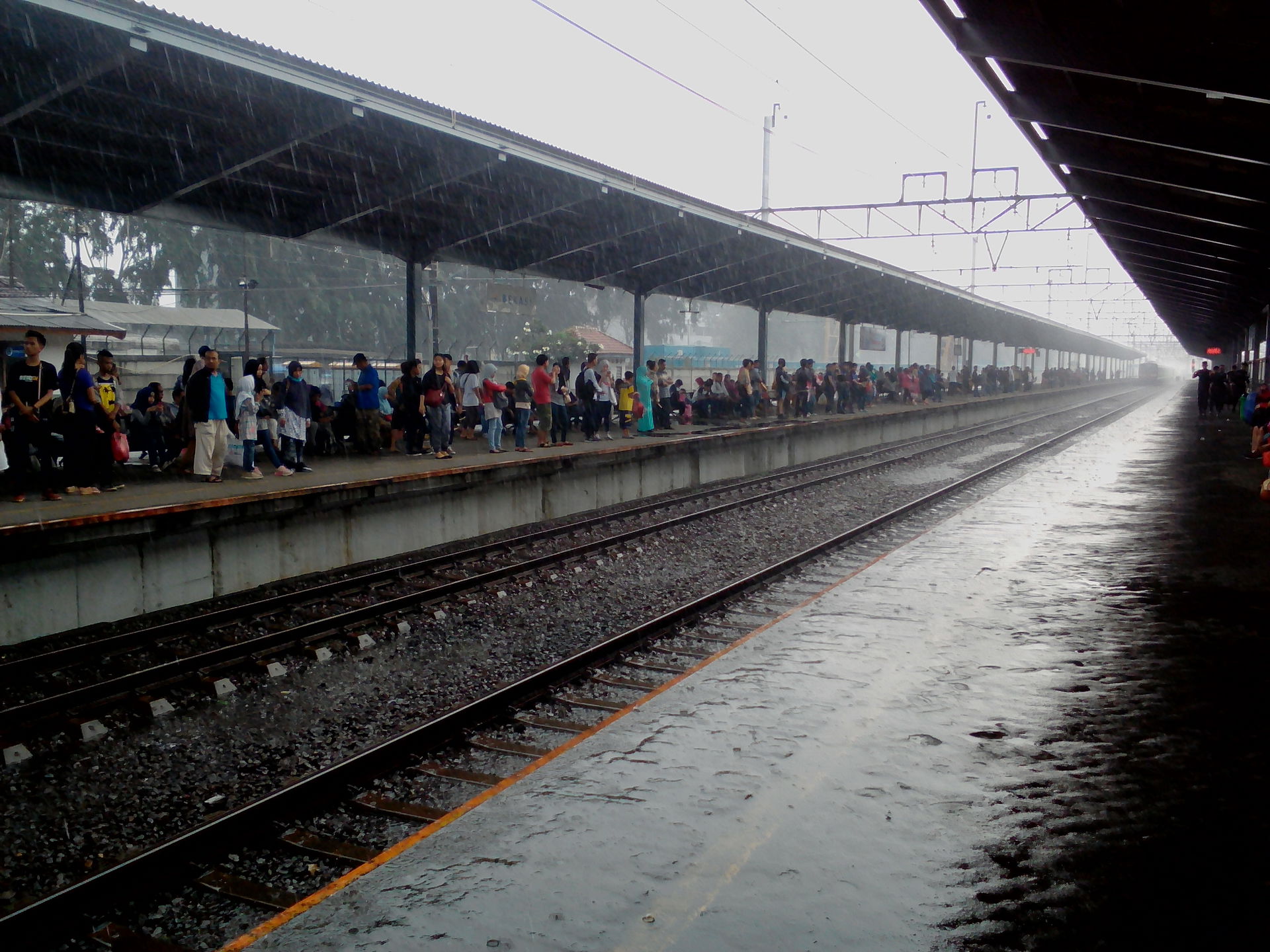 Bekasi Station on a rainy afternoon