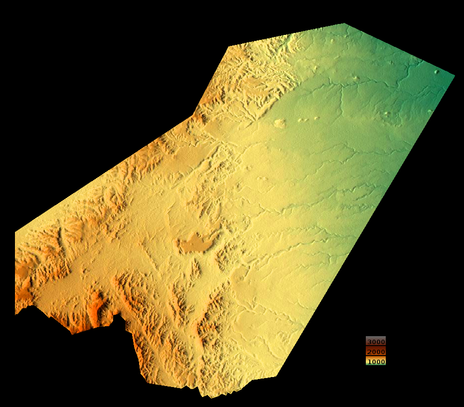 A topographic map of the Region of Ali Sabieh.