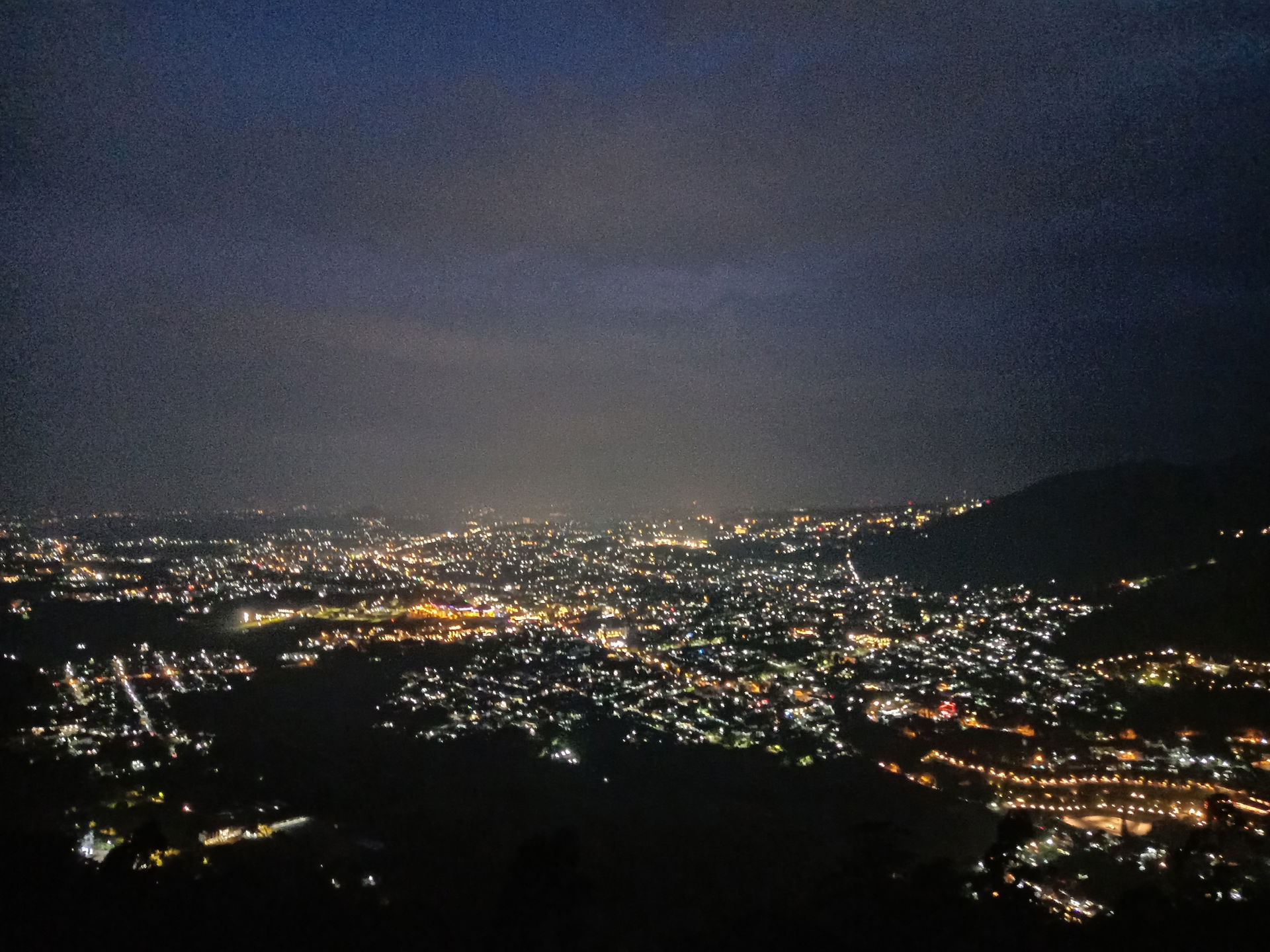 Malang city seen from Paralayang hill, Indonesia, 2020
