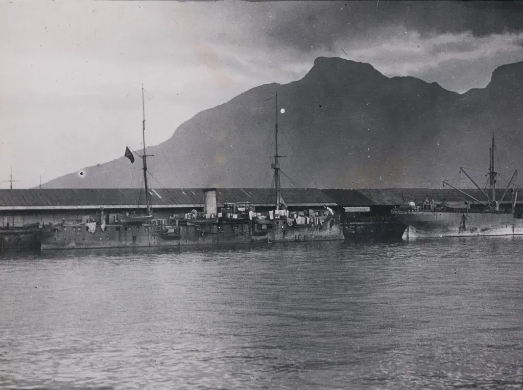 The Portuguese Cruiser São Gabriel visiting Capetown while on h…