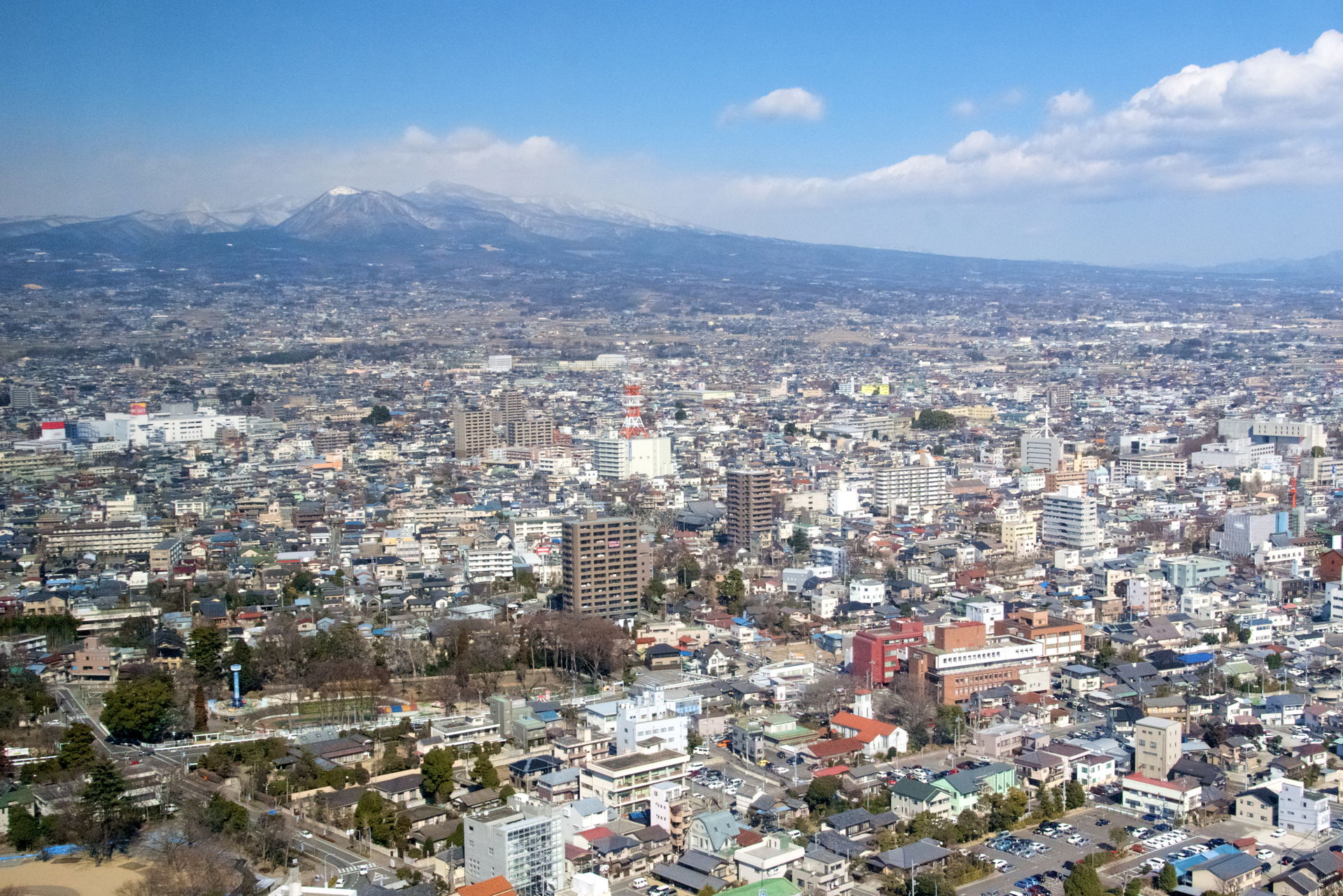 A view from Maebashi looking Northeast towards Mount Akagi. Tak…