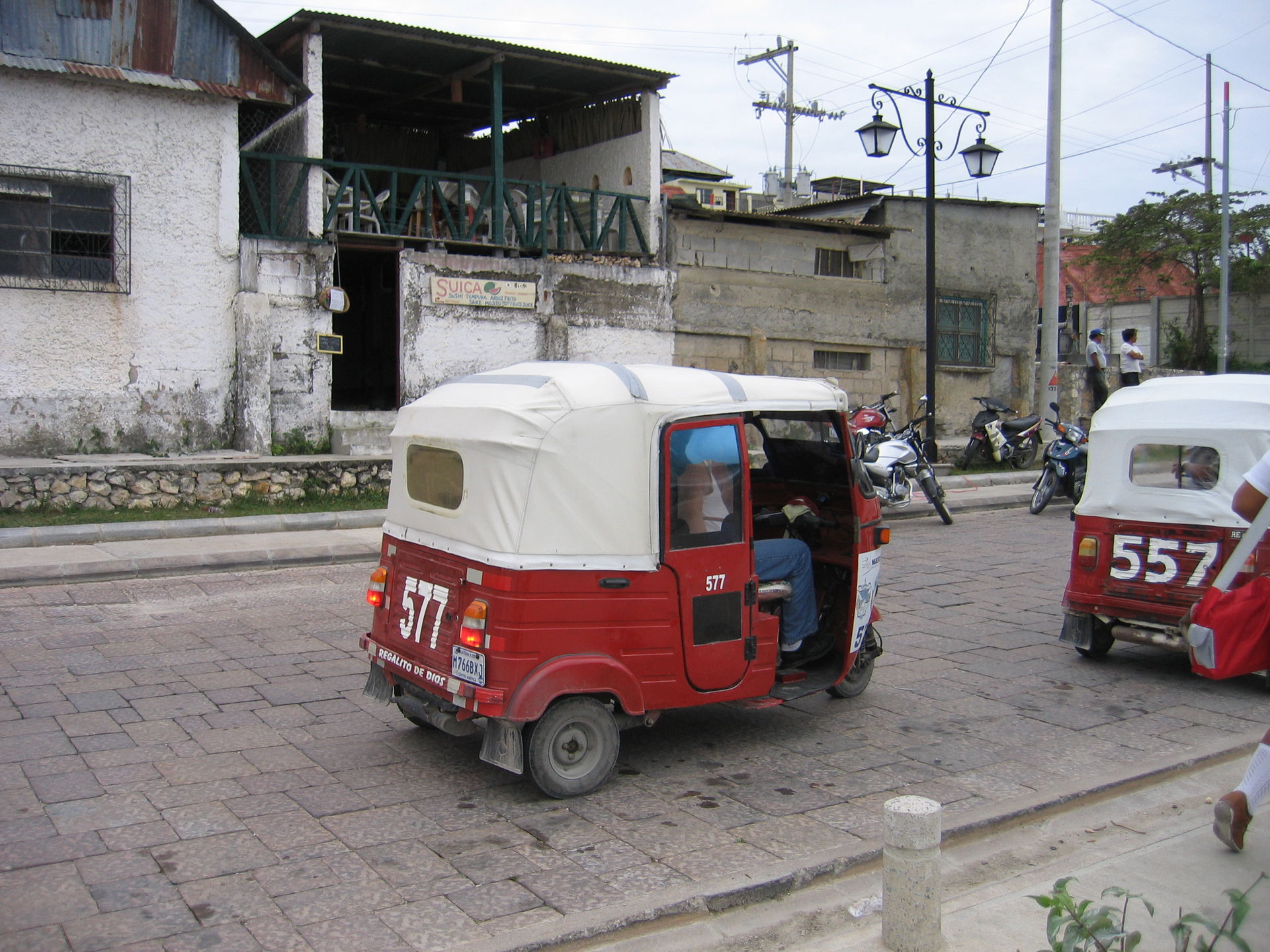The taxis used in Flores, Guatemala