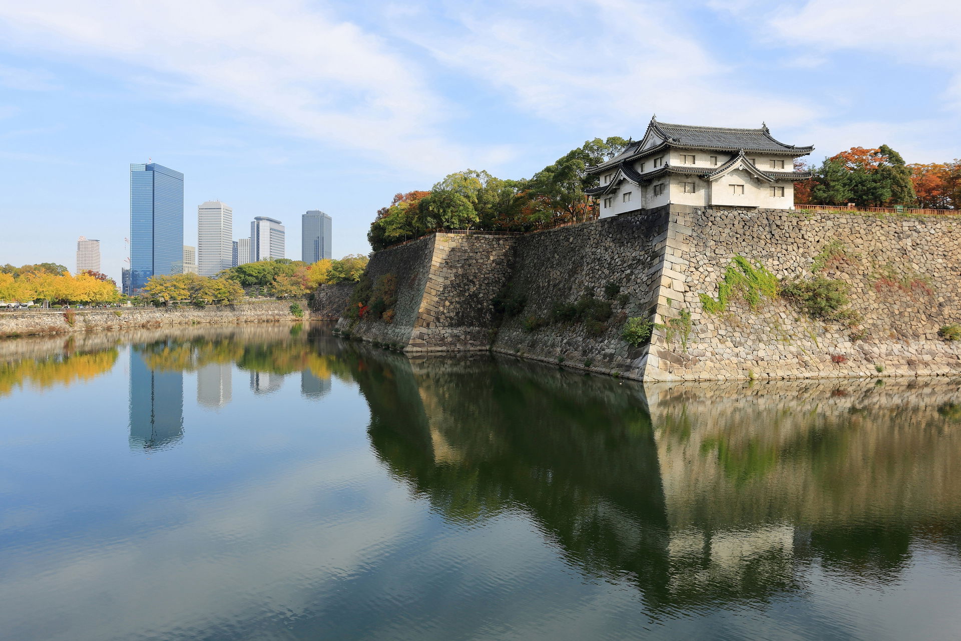 Inui-yagura Turret, guarding the outer moat of Osaka Castle and…