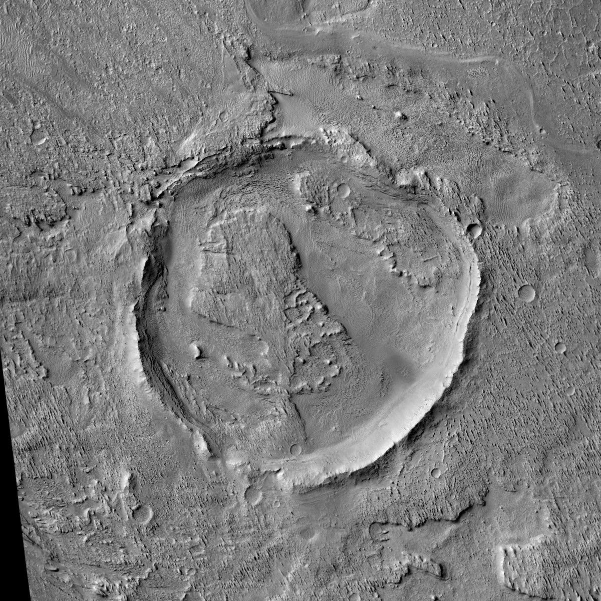 Obock crater on Mars.
Image ID D22_035600_1763_XN_03S208W
Cente…
