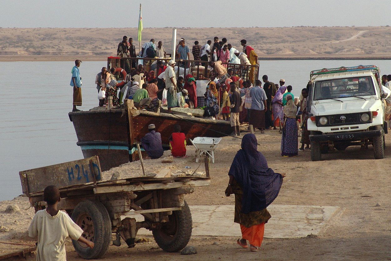 Ferry from Djibouti city arriving in Obock. Image taken by Char…
