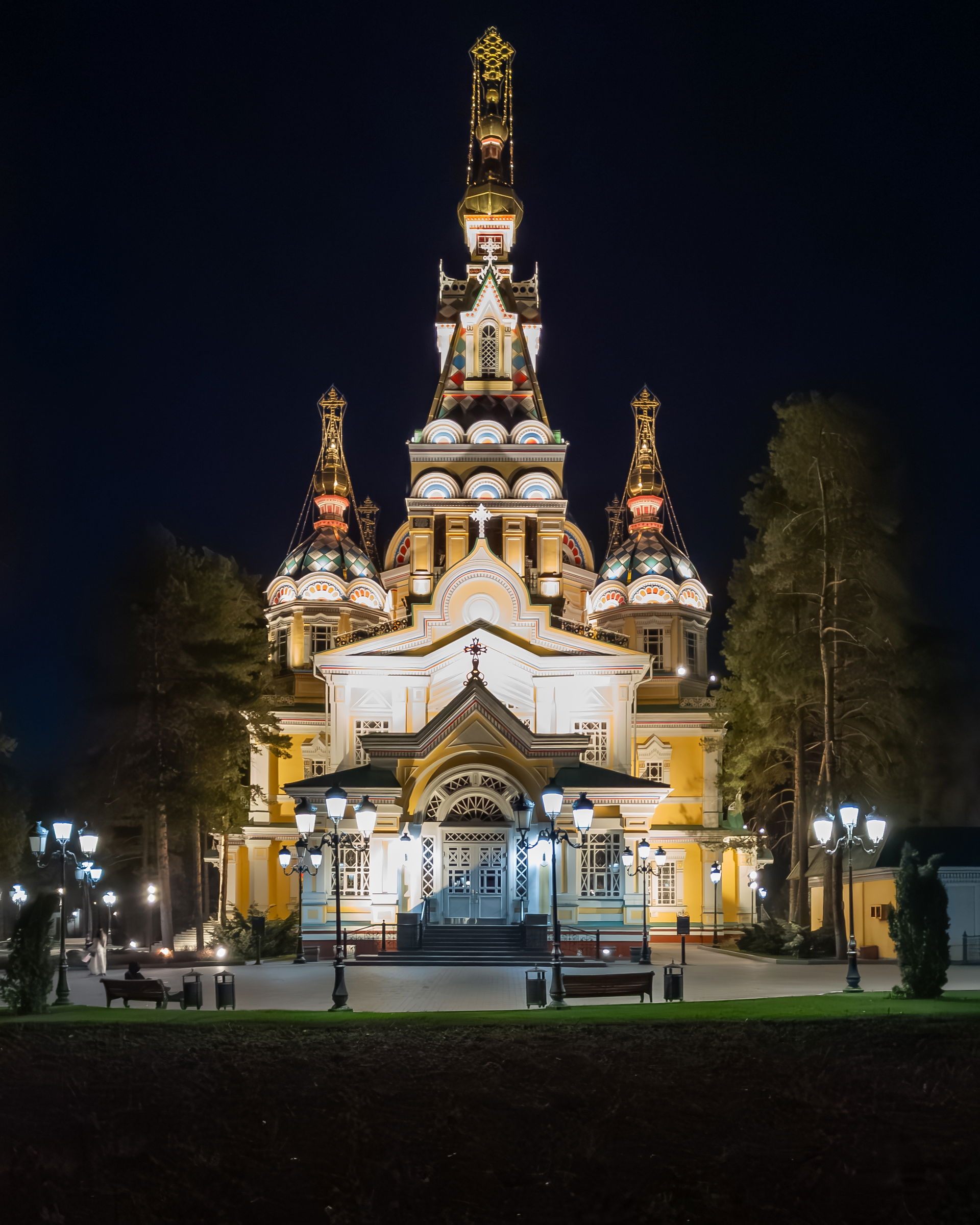 Ascension Cathedral, Almaty at night