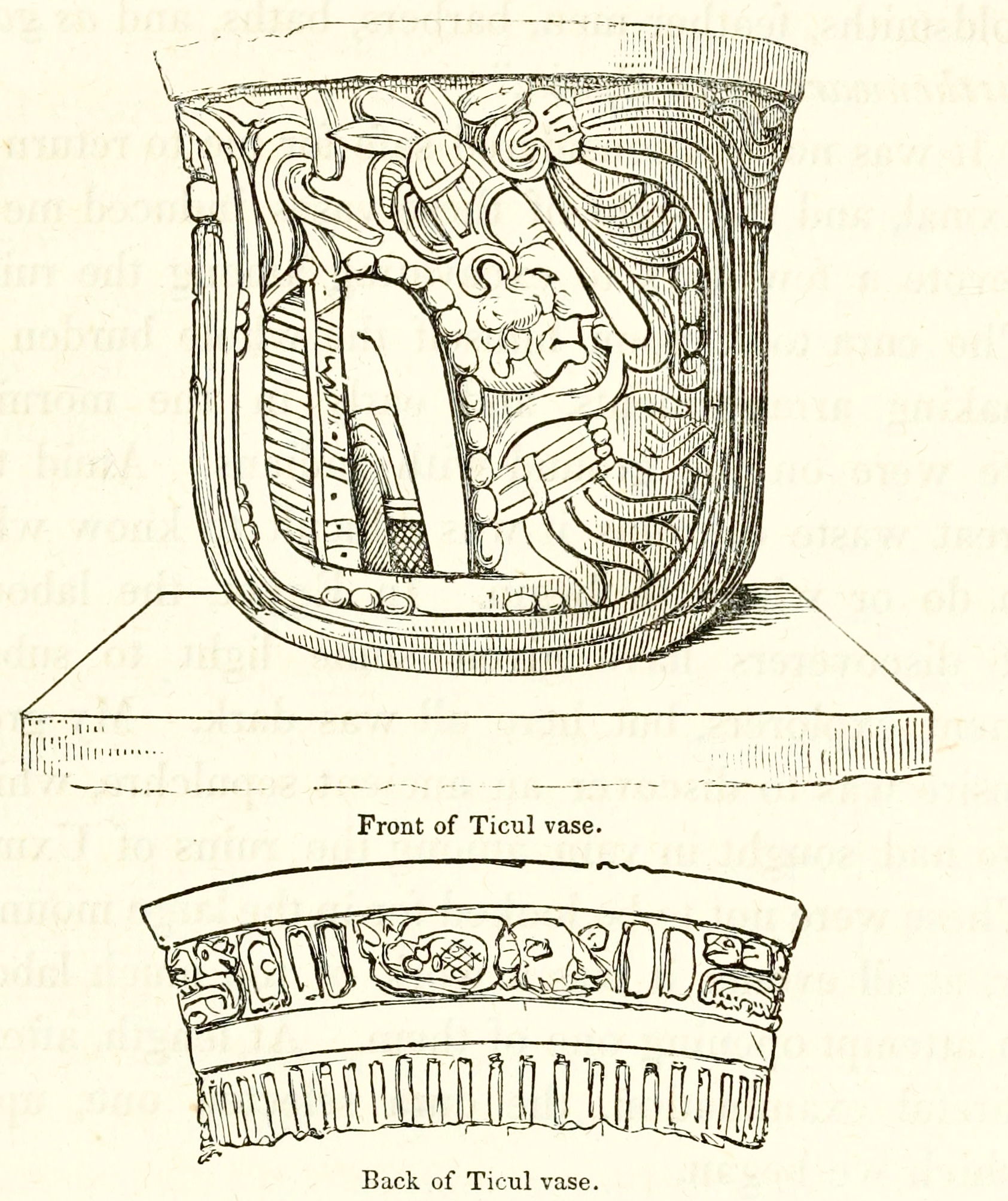 Pre-Columbian Maya vase unearthed at Ticul, Yucatan, circa 1840…