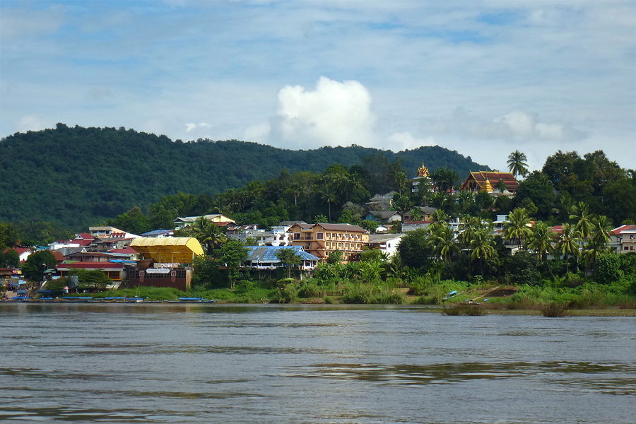 Huay Xai viewed from the Mekong River, Bokeo Province, Laos.