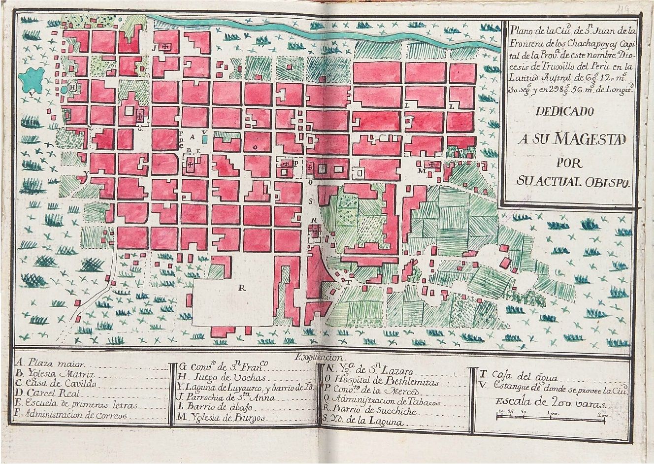 Plan of San Juan de la frontera de los Chachapoyas' city.