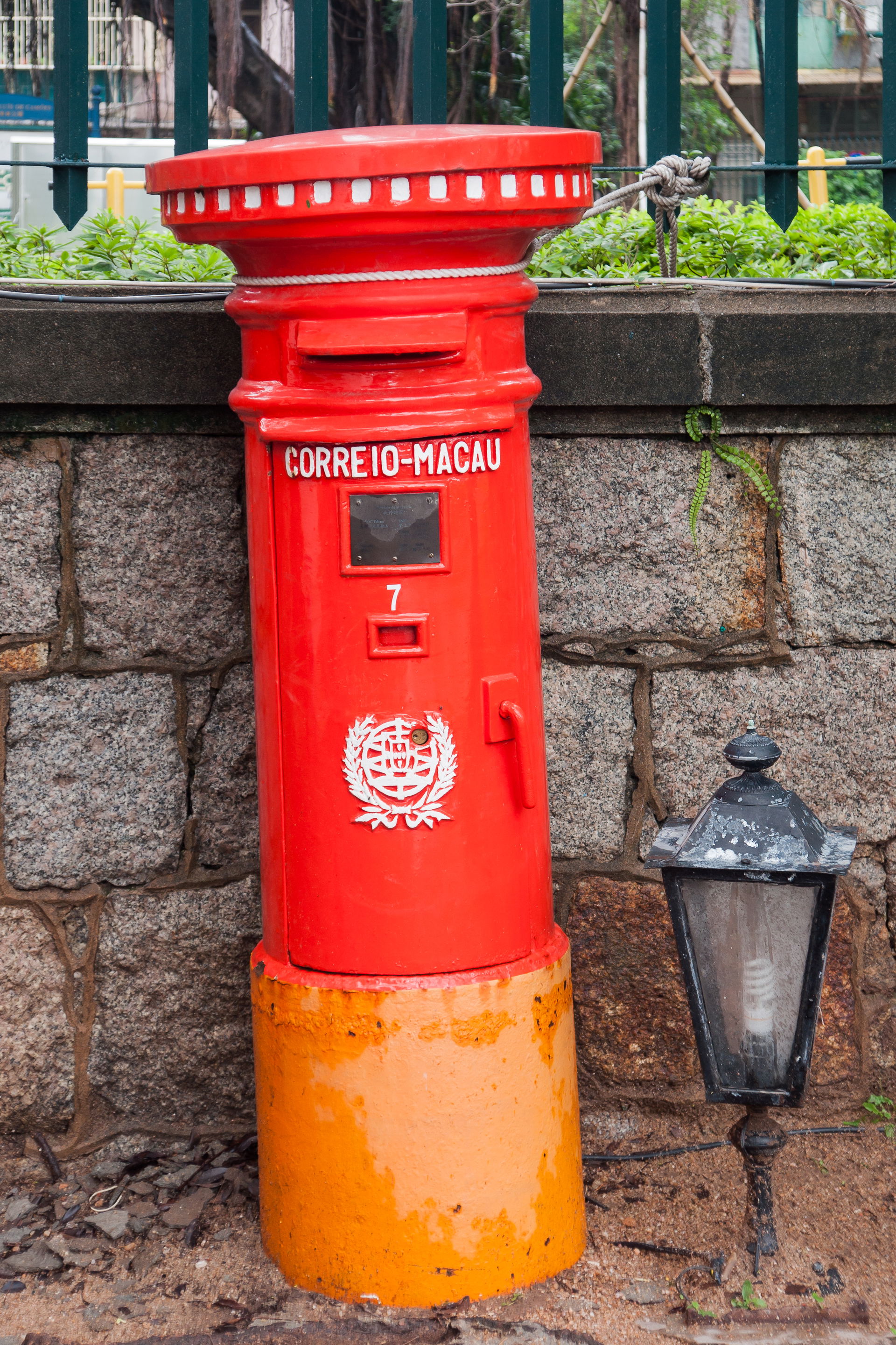Aomen, China: Mailbox near the Old Protestant Cemetery of Macao