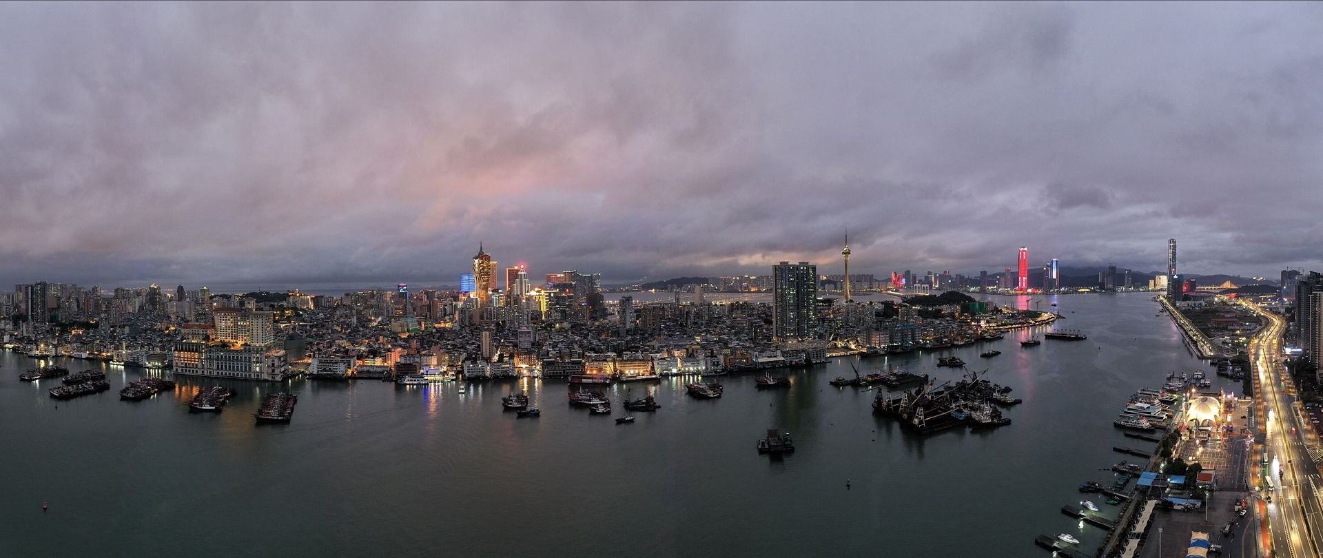 The panorama of west Macau Peninsula.