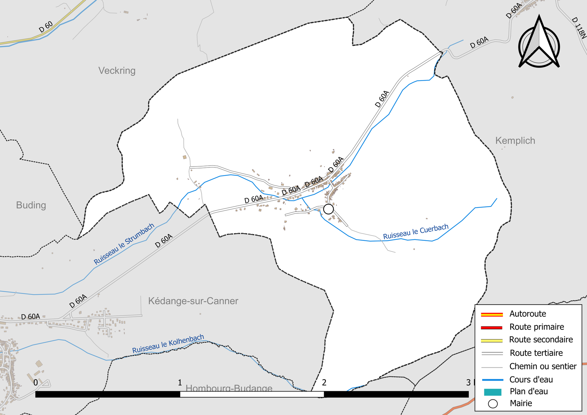 Carte du réseau hydrographique de la commune de la commune de f…