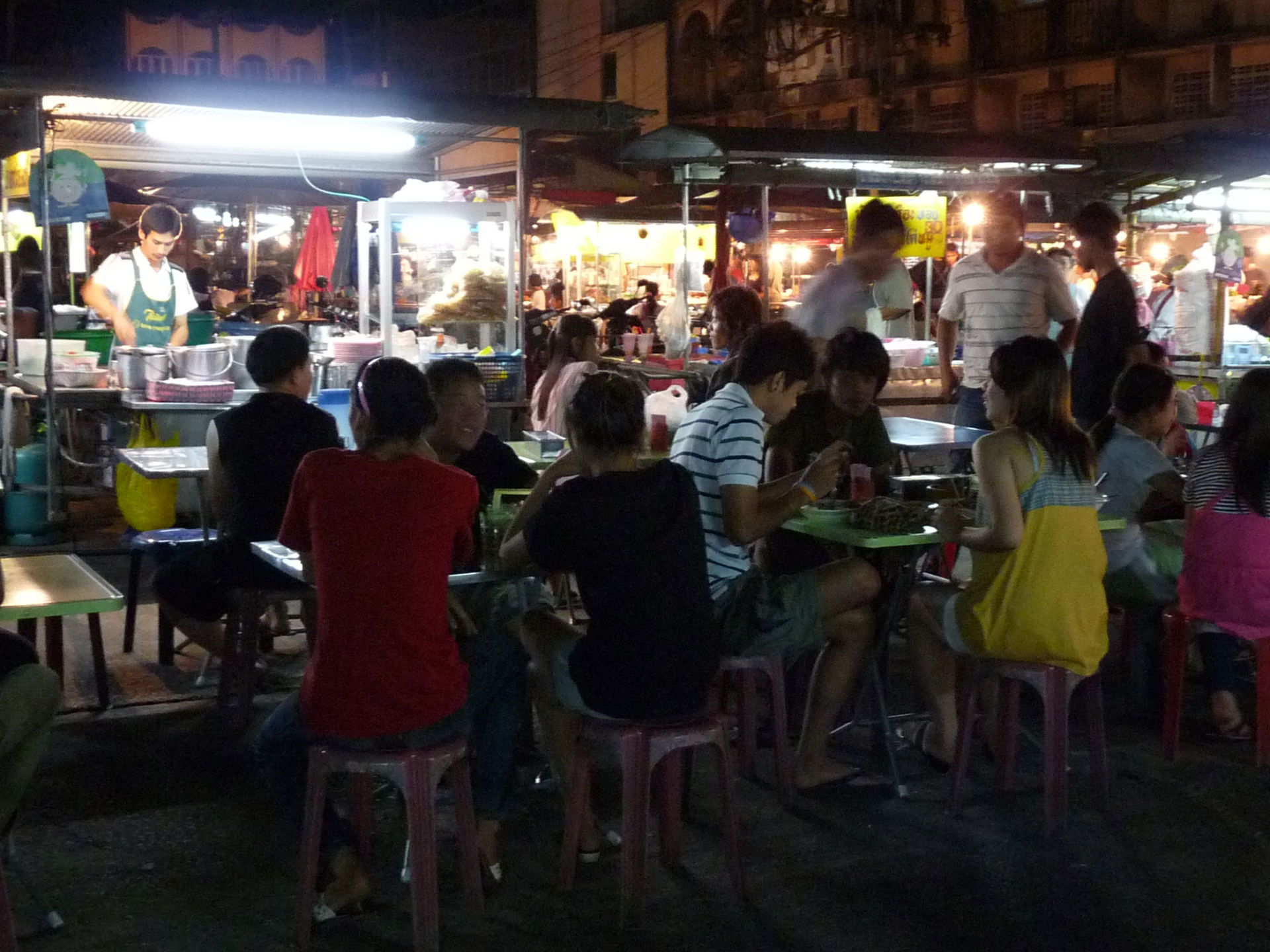 Night market in Trat, Thailand.